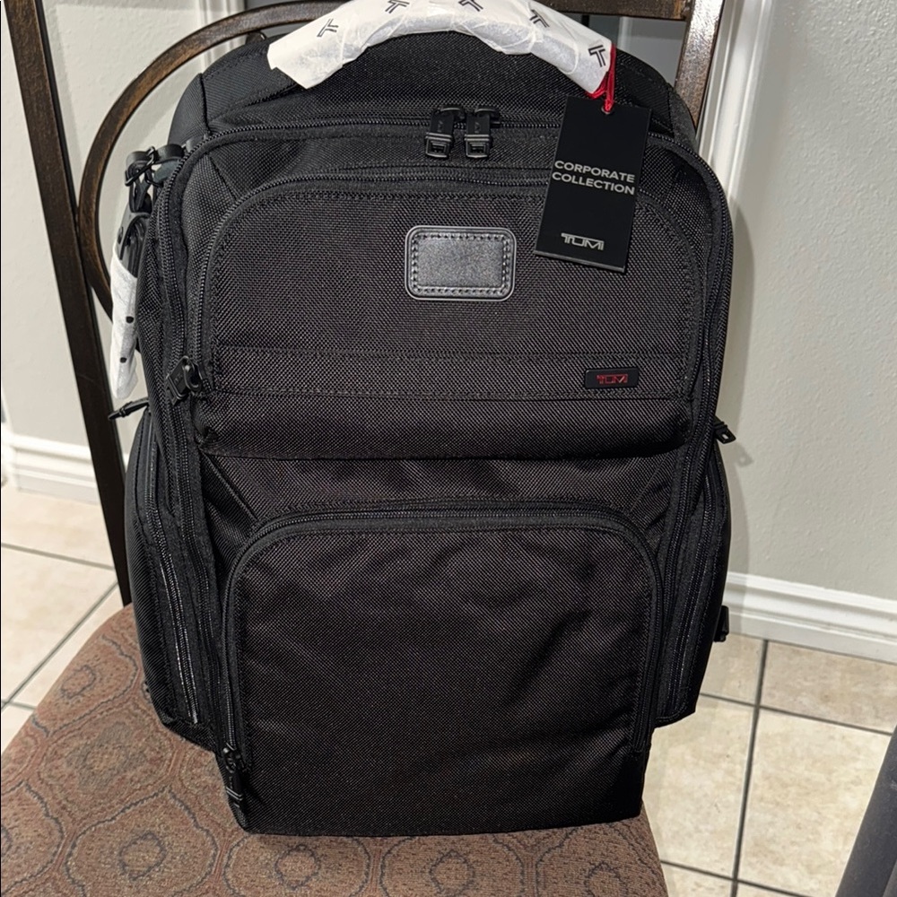 Tumi Black Backpack with Professional Design and Organization